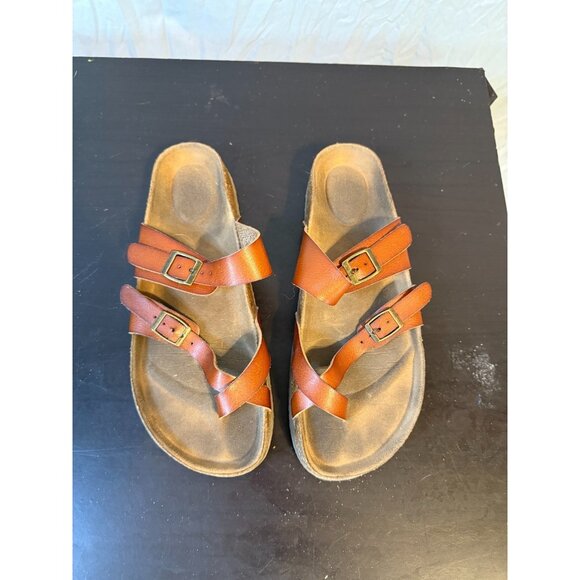 Womens Leather Strappy Sandals Size 9 Very Stylish Boho Vibes Brown - Picture 1 of 3